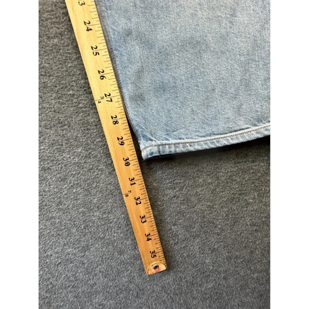 American Eagle Baggy‎ Jean Womens 12 R Light Wash Distressed High Rise Y2K Denim